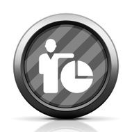 Businessman icon on a round button N182