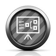 Presentation icon on a round button N25