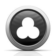 Venn Diagram icon on a round button N53