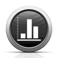 Bar Graph icon on a round button N192