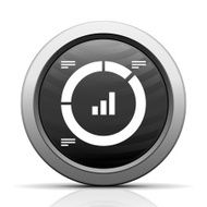 Donut Chart icon on a round button N81