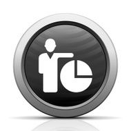 Businessman icon on a round button N183