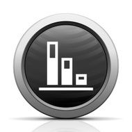 Bar Graph icon on a round button N193