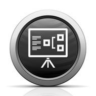Presentation icon on a round button N26