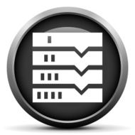 Flowchart icon on a round button N160