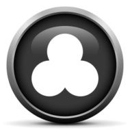 Venn Diagram icon on a round button N54