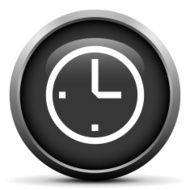 Clock icon on a round button N8