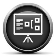 Presentation icon on a round button N27