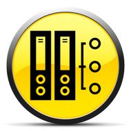 Computer Server icon on a round button N27