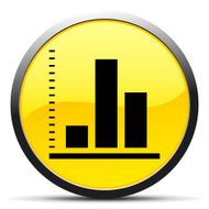 Bar Graph icon on a round button N196