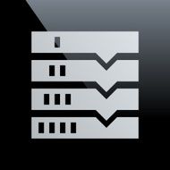 Flowchart icon on a black background N35
