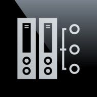 Computer Server icon on a black background N6