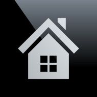 Home icon on a black background N15