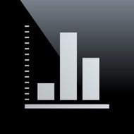 Bar Graph icon on a black background N44