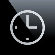 Clock icon on a black background