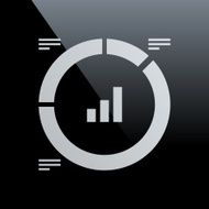 Donut Chart icon on a black background N16