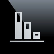 Bar Graph icon on a black background N45