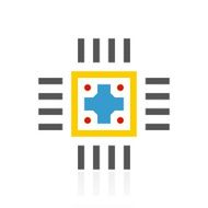 Computer Chip icon on a white background N21