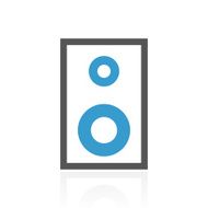 Audio Speaker icon on a white background N14