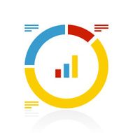 Donut Chart icon on a white background N62