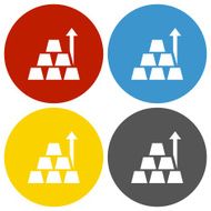 Gold icon on circle buttons
