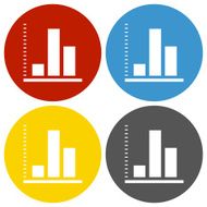 Bar Graph icon on circle buttons N39