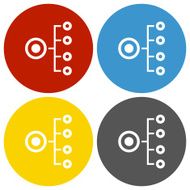 Organization Chart icon on circle buttons N9