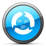 Chevron Chart icon on a round button N90