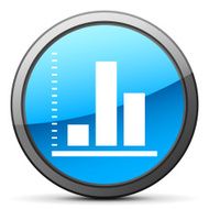 Bar Graph icon on a round button N198