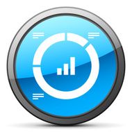 Donut Chart icon on a round button N84