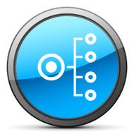 Organization Chart icon on a round button N47