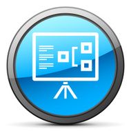 Presentation icon on a round button N29