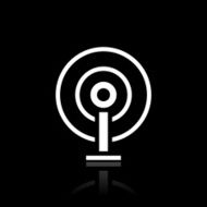 Antenna icon on a black background