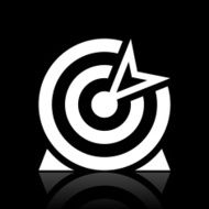Target icon on a black background N20