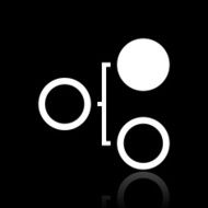 Flowchart icon on a black background N36