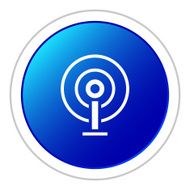 Antenna icon on a round button