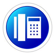 Phone icon on a round button