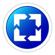 Chevron Chart icon on a round button N91