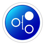Flowchart icon on a round button N163