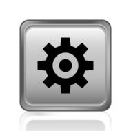 Gear icon on a square button