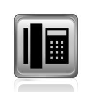 Phone icon on a square button