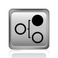 Flowchart icon on a square button N73