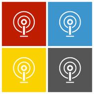 Antenna icon on square buttons