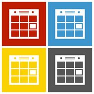 Calendar icon on square buttons