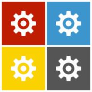 Gear icon on square buttons