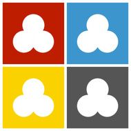 Venn Diagram icon on square buttons N10