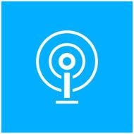Antenna icon on a blue background