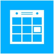 Calendar icon on a blue background