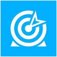 Target icon on a blue background N12