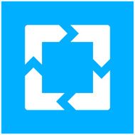 Chevron Chart icon on a blue background N12